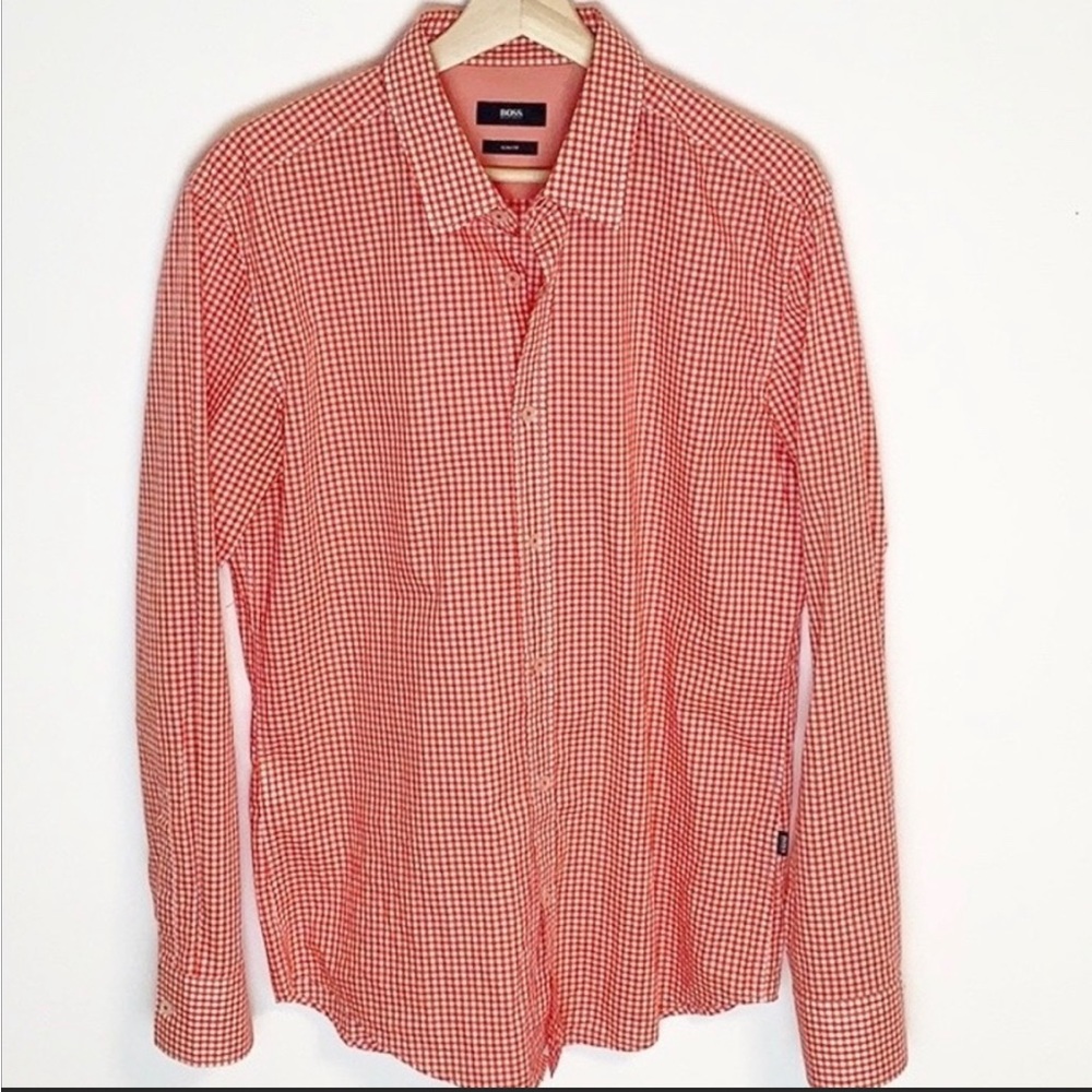 Hugo Boss Men's Slim Fit Red & White